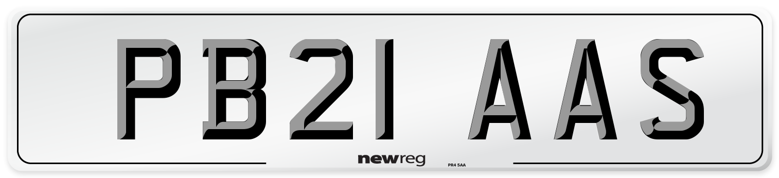 PB21 AAS Number Plate from New Reg